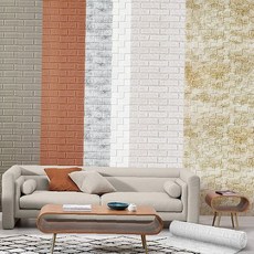 벽돌시트지 접착식벽지 단열 폼블럭 벽지 홈스타일링 방한 셀프도배 셀프, 블럭아이 2.3M 마블브라운