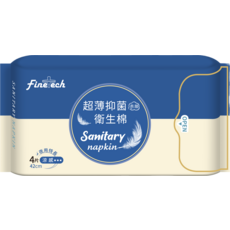 Finetech 超薄抑菌衛生棉 涼感呵護, 1個, 4片, 42cm