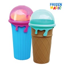 FROZEN MAGIC 프로즌매직 얼음왕국 조물조물 슬러시 메이커 컵 가정용 슬러쉬 제조기 얼음 아이스크림메이커 대형컵 홈카페용품, 블루, 1개