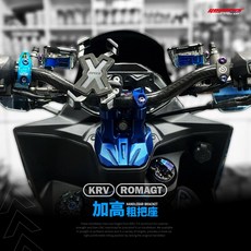 Goworks KRV ROMA加高把手座 儀表微調 粗把龍頭座組｜提升騎乘舒適度、減輕背部壓力, 金,選配：上蓋螺絲(4顆)正鈦