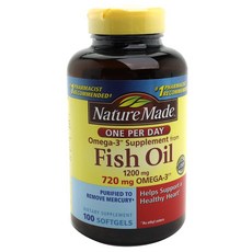 Nature Made 每日一粒魚油 1200 毫克歐米茄 3++ 720 毫克軟膠囊, 100 件, 1個