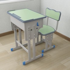 책걸상 세트 학원용 책상 학교 학습용 교육 의자 공부방 1인용 수강용, D.라이트그린 테이블+의자 세트