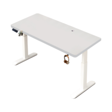 【無段式阿姆斯電動升降桌 3段記憶鍵】工作桌 辦公桌 書桌 電腦桌 升降電腦桌 升降書桌 升降辦公桌 升降桌 電競桌, 【120寬】典雅白+白架