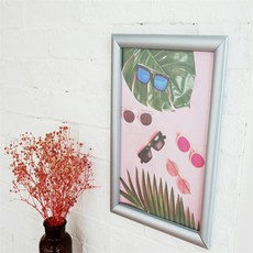 벽고정용 프레임 개폐식 스냅액자 꽂이 카달로그 홍보판, 은색-3R