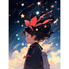 마녀 배달부 키키 무비 DIY 아트 캐릭터 숫자 유화 취미 만화 그림 명화그리기 장식, 20x30cm, 옵션 B