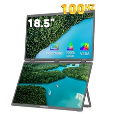 BSCONN 베쓰콘 18.5 인치 FHD IPS 접이식 듀얼 스크린 노트북 확장 모니터 DEX 포터블 모니터, F6 TX, 36cm