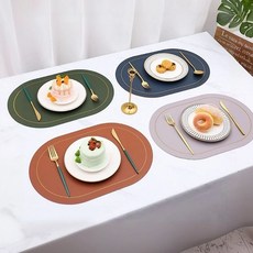 빅보스만물상 1+1 감성 양면 가죽 pvc 방수 테이블매트 식탁보 인테리어 식탁매트, 골드&그레이