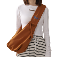 반려동물 강아지슬링백 산책 고양이가방 고양이 포대기 이동가방, 1개, 커피색