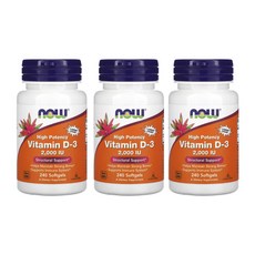 Now Food 나우푸드 비타민 D3 2000 IU 240 소프트젤, 240정, 3개
