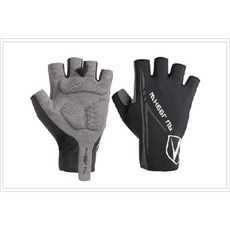 WHEEL UP 公路車短指手套/黑色，透氣舒適，靈活操控，減震耐磨, 1個