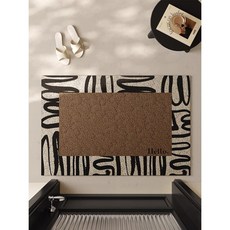 加幫手 耐磨進門地墊 絲圈復古感踏墊, 1個, 摩登線條50X80