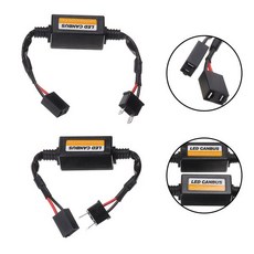 H7 헤드라이트 LED 캔버스 디코더 캔슬러 오류 없는 저항 깜박임 방지 경고 자동차 조명 2 개, 2개