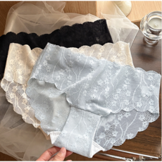 여성 심리스 노라인 레이스 팬티 4p