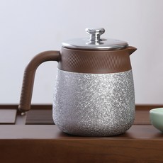 多功能覆鈦燜茶壺 保溫 防漏, 銀色,700ml, 1個, 700ml