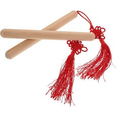 BESPORTBLE 2개 세트 중국식 술이 달린 스틱 음악 교육용 그룹 공연용 재미있는 타악기 리듬과 박자 가르치기