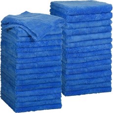 시메야오 30개 차량용 16 x 16인치 가장자리 없는 극세사 플러시 타월 건조 워시 연마 흡수성 청소복 500 GSM 네이비 블루 그레이 블랙, 30, Dark Blue, 12.5 × 12.5 Inch