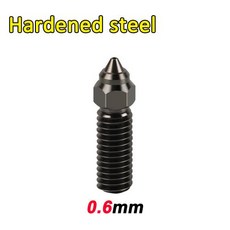 엔더 3 V3 KE 노즐 황동 도금 구리 경화강 고속 3D 프린터 노즐, 0.6mm-Hardened