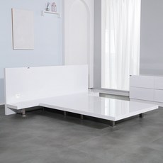 보루네오 제니아 LED조명 호텔 평상형 프레임 SS/Q(매트리스 제외), 02.화이트 하이그로시