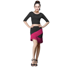 태슬 스커트 라틴 댄스 스커트 댄스복 소셜댄스스커트 Dance dress 뉴타임즈 U803Z886, M, 블랙+로즈
