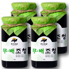 무조청 500g 무엿 무우조청 쌀조청 천수보감 제주월동무, 4개
