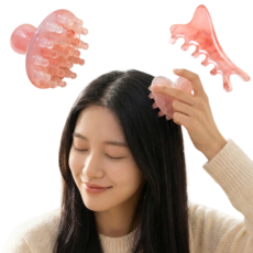 13CSTORE 시원한 두피괄사 마사지기 괄사 지압, 핑크, 1세트