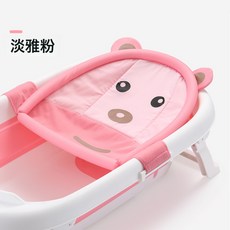 浴網初生嬰兒洗澡網網兜新生兒寶寶懸浮浴墊沐浴牀盆可坐躺託浴網, 1個, 印花三明治粉色配水勺:印花三明治粉色配水勺