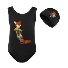 瘋狂動物城 女童連體泳衣泳帽套裝