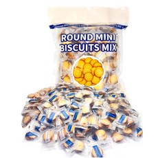 라운드 미니비스킷 믹스1키로(약158봉지 )개별포장 인간사료 특대용량, 1개, 1kg