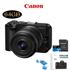 CANON EOS R50V 14-30mm KIT+64G+LCD필름+리더기 메모리 패키지, 블랙