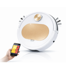 BUYU 스마트 로봇청소기 앱제어 자동청소 흡입 물걸레 겸용 무선 가정용 청소기, 샴페인골드, ES350