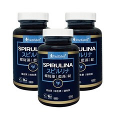 蔬福良品 VegEden 藍藻錠 螺旋藻 藻藍素 B12 SGS檢驗通過 英國全素協會認證, 1個, 3罐組