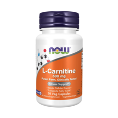 now 健而婷 左旋肉鹼素食膠囊 500mg, 1罐, 30顆, 15g