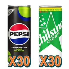 칠성사이다 펩시 제로 슈거 라임향 업소용 각, 60개, 245ml