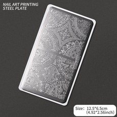네일 템플릿 꽃 잎 스탬핑 플레이트 이미지 전송 기하학적 스테인레스 스틸 스텐실 아트 몰드 도구, 옵션36) TL-SPV015, 1개