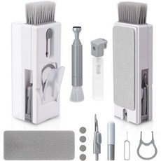 알리비스턴 키보드 청소 키트 11-in-1 노트북 헤드폰 다기능 클리너 브러시 포함 태블릿 모바일폰 컴퓨터용 회색