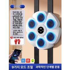 onyou 뮤직 복싱머신 벽걸이 권투 훈련 장난감, 1개, 화이트 복싱 타겟 + 성인 장갑