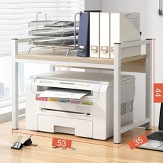 선반 수납함 다이 색상 책상 거치대 보관 복합기 팩스 이동식 3층 A2 블랙유리목, 1개, A. H형 하이트닝 복층 53x35x44-단풍나무+화이