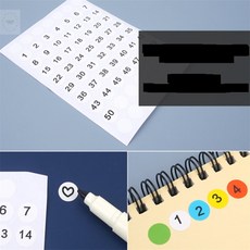 한송스토어 원형 숫자 번호 스티커 숫자번호스티커, 1~50 그린