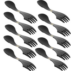 M-Tac 3-in-1 캠핑 스팍 스푼 포크 나이프 콤보가 포함된 군용 식기 세트 하이킹 생존 야외 장비를 위한 재사용 가능한 도구, M-Tac 3-in-1 캠핑 스포크 - 스푼 포크 나이, 1개