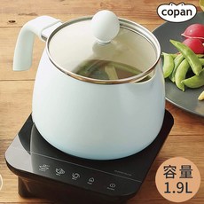 CB JAPAN陶瓷層鋁製輕1.9L單柄料理鍋 炒炸煮煲多功能 適用小套房電磁爐, 1個, 水藍色, 13cm