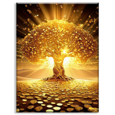 Diyee 보석십자수 캔버스형 취미 DIY세트 30x40cm, C1001 돈나무 금전수, 1세트