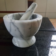 台灣大理石杵臼組，手工研磨香料藥材，廚房料理工具, 1個