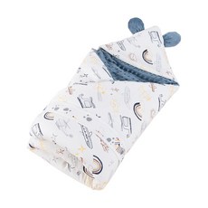 JoyBaby秋冬加厚包巾 襁褓寒流外出泡泡絨包巾 可拆式加厚蓋毯 保暖連帽抱被