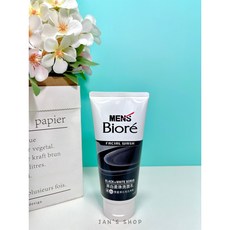 MEN'S Biore 黑白柔珠洗面乳 深層控油 抗黑頭粉刺 沁涼淨油 100g, 1個, 現貨-黑白柔珠洗面乳(白黑)100g