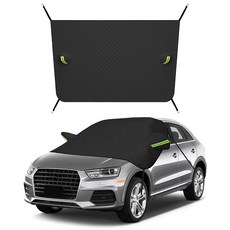 MTRPS 눈과 얼음용 자동차 앞유리 커버 마그네틱 5중 레이어 자동 윈드스크린 프로텍터 사이드 미러 커버 포함 내후성 겨울 앞유리 보호 액세서리 자동차 SUV 트럭용, 블랙