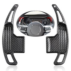 MAIMOCCY 포드 머스탱 액세서리 2015-2021 2022 2023 스티어링 휠 패들 시프터 확장 커버 카본 파이버 블랙