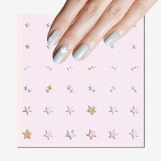Olive & June 네일 아트 스티커 | 사용하기 쉬운 디자인 핸드 스크린 페이드 없는 잉크 악센트 믹스 앤 매치 또는 커버 칩 폴리쉬 반짝이는 별 145189