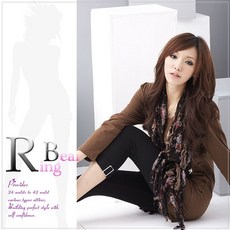 眼圈熊 中大尺碼 R05好評再推 水鑽釦環七八分內搭褲 (黑M-XL)