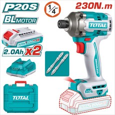 TOTAL 20V 無刷衝擊起子機 230N.m, 1個