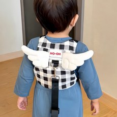 HO-OH 미아방지 스트랩 걸음마보조기 미아방지끈 미아방지가방, 1개, 흑백 체크무늬